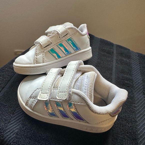 adidas Other - Adidas Holographic Stripe Sneakers Size 4 toddler